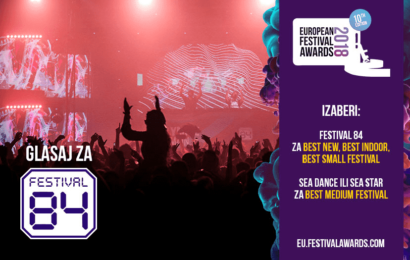 Festival 84 već u prvoj godini nominovan za najbolji europski festival u čak tri kategorije